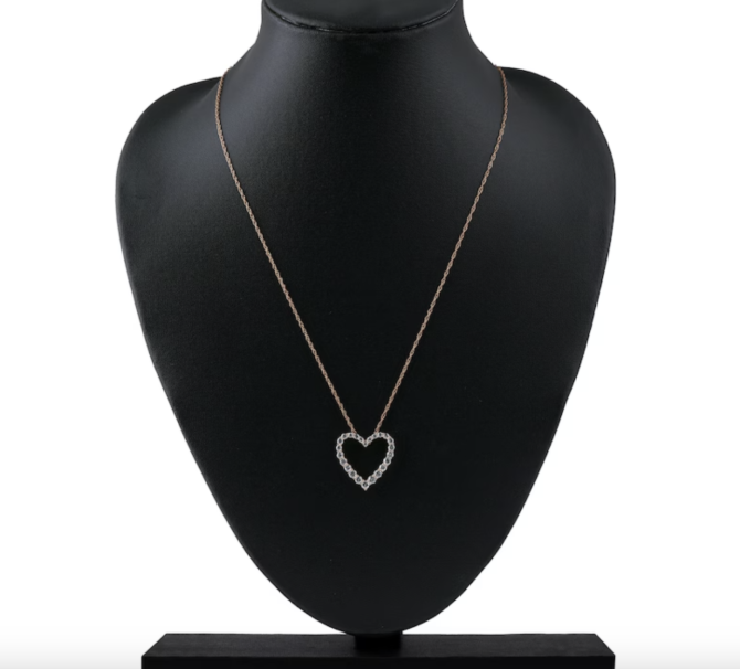 1 Carat Lab-Created Diamond Graduated Open-Heart Necklace in 14K Rose Gold – 18" Chain - Image 4